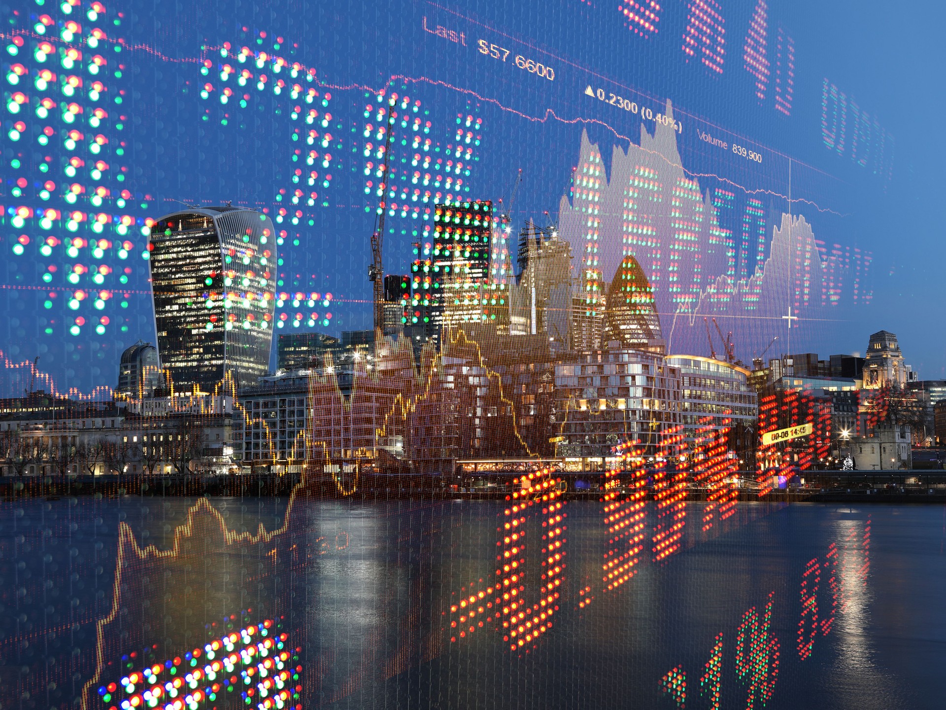 Stock market data growth chart graph investment finance analysis fintech financial district